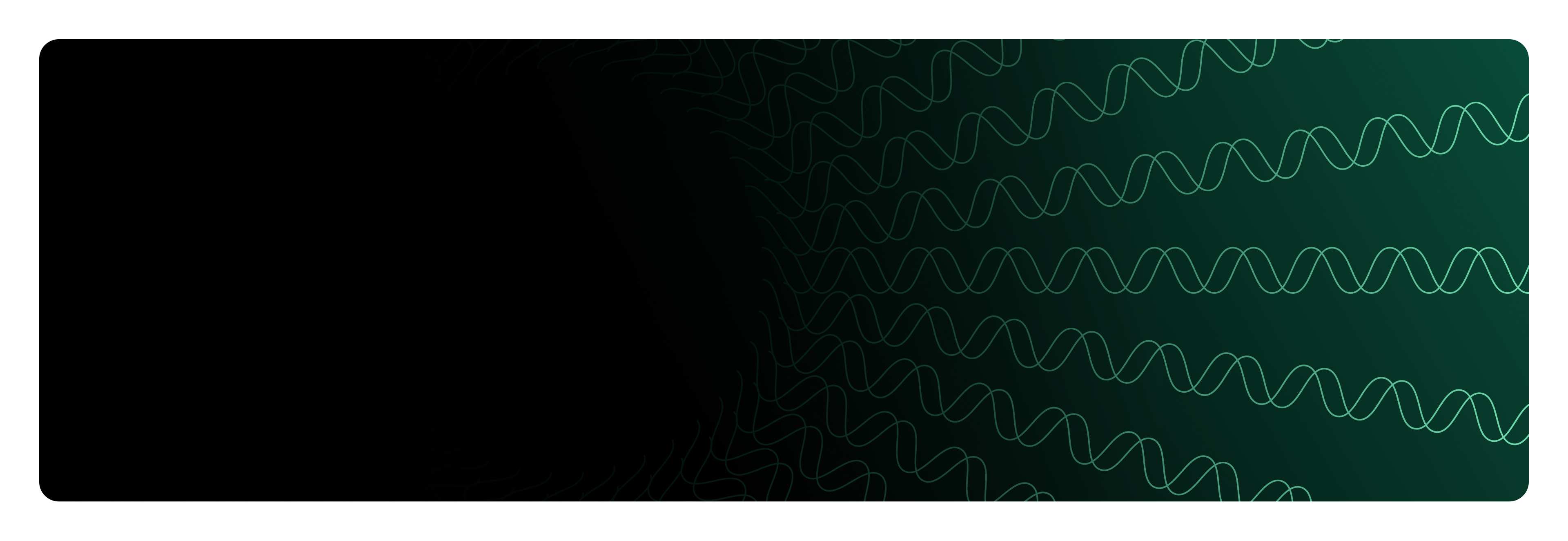 green DNA radiating from a black background